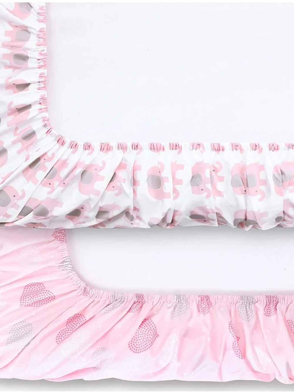 Pink Elephant Print Fitted Crib Sheet - Baby Pink